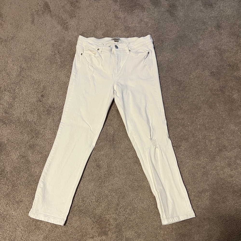 Loft White Cropped Jeans